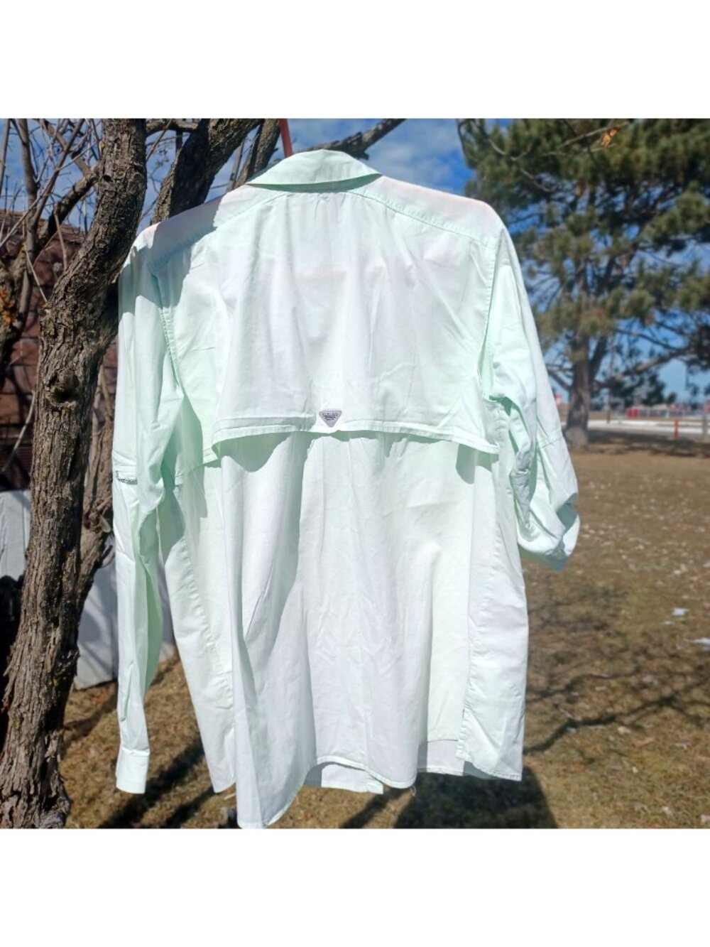 Columbia PFG Long Sleeve Fishing Shirt XL Light Mint Green Outdoor Wear Women XL - Picture 3 of 5